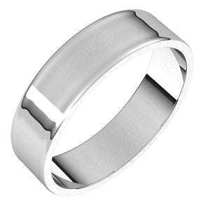 10K White 5 mm Flat Ultra-Light Band Size 9.5 - Siddiqui Jewelers