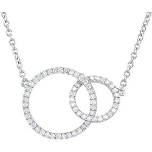 14K White 1/3 CTW Diamond Circle 18" Necklace - Siddiqui Jewelers