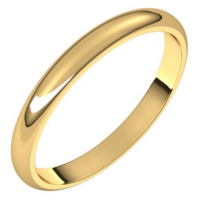 14K Yellow 2.5 mm Half Round Band Size 6 - Siddiqui Jewelers