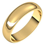 10K Yellow 5 mm Half Round Band Size 6 - Siddiqui Jewelers