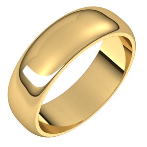 10K Yellow 6 mm Half Round Band Size 6 - Siddiqui Jewelers