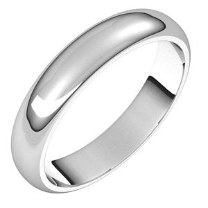 10K White 4 mm Half Round Band Size 6 - Siddiqui Jewelers