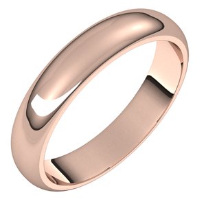 14K Rose 4 mm Half Round Band Size 6 - Siddiqui Jewelers