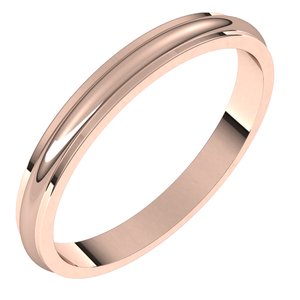 14K Rose 2.5 mm Half Round Edge Band Size 5 - Siddiqui Jewelers