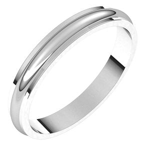 14K White 3 mm Half Round Edge Band Size 5.5 - Siddiqui Jewelers