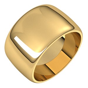 14K Yellow 12 mm Half Round Band Size 6 - Siddiqui Jewelers