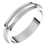 14K White 4 mm Half Round Edge Band Size 4.5 - Siddiqui Jewelers