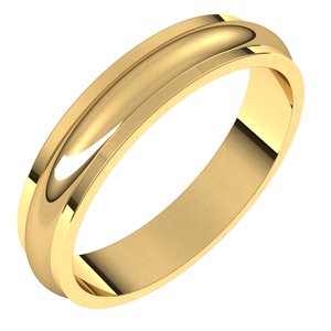 14K Yellow 4 mm Half Round Edge Band Size 9 - Siddiqui Jewelers
