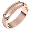 14K Rose 5 mm Half Round Edge Band Size 9 - Siddiqui Jewelers