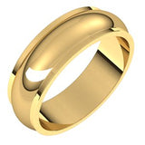 10K Yellow 6 mm Half Round Edge Band Size 7.5 - Siddiqui Jewelers