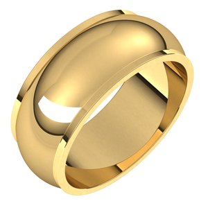 10K Yellow 8 mm Half Round Edge Band Size 3.5 - Siddiqui Jewelers