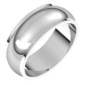 14K White 7 mm Half Round Edge Band Size 10 - Siddiqui Jewelers