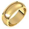 14K Yellow 7 mm Half Round Edge Band Size 10.5 - Siddiqui Jewelers