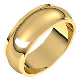 14K Yellow 7 mm Half Round Edge Band Size 10.5 - Siddiqui Jewelers