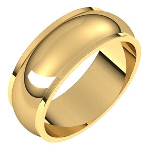 14K Yellow 7 mm Half Round Edge Band Size 7 - Siddiqui Jewelers