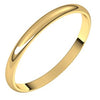 10K Yellow 2 mm Half Round Ultra-Light Band Size 4.5 - Siddiqui Jewelers