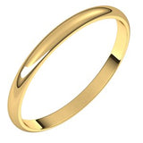 10K Yellow 2 mm Half Round Ultra-Light Band Size 4.5 - Siddiqui Jewelers