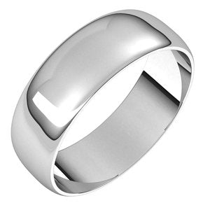 14K White 6 mm Half Round Ultra-Light Band Size 10.5 - Siddiqui Jewelers