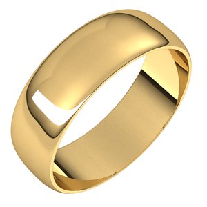 10K Yellow 6 mm Half Round Ultra-Light Band Size 11.5 - Siddiqui Jewelers
