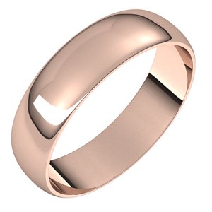 14K Rose 5 mm Half Round Ultra-Light Band Size 7 - Siddiqui Jewelers