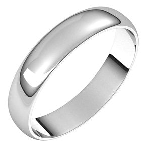 10K White 4 mm Half Round Ultra-Light Band Size 10 - Siddiqui Jewelers