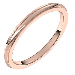 14K Rose 2 mm Comfort Fit Edge Band Size 6 - Siddiqui Jewelers