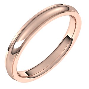 14K Rose 3 mm Comfort Fit Edge Band Size 8 - Siddiqui Jewelers