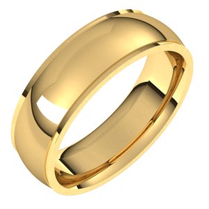 10K Yellow 6 mm Comfort Fit Edge Band Size 8 - Siddiqui Jewelers