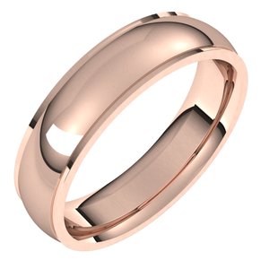 18K Rose 5 mm Comfort Fit Edge Band Size 7 - Siddiqui Jewelers