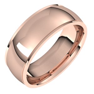 10K Rose 7 mm Comfort Fit Edge Band Size 9.5 - Siddiqui Jewelers