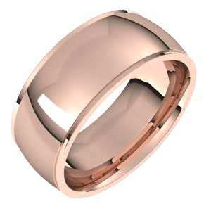 14K Rose 8 mm Comfort Fit Edge Band Size 8.5 - Siddiqui Jewelers
