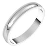 14K White 3 mm Milgrain Half Round Light Band Size 8 - Siddiqui Jewelers