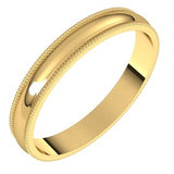 14K Yellow 3 mm Milgrain Half Round Light Band Size 5 - Siddiqui Jewelers