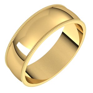 10K Yellow 6 mm Milgrain Half Round Light Band Size 11 - Siddiqui Jewelers