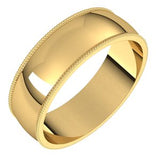 14K Yellow 6 mm Milgrain Half Round Light Band Size 11 - Siddiqui Jewelers