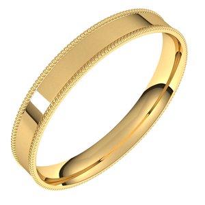 14K Yellow 3 mm Milgrain Flat Comfort Fit Band Size 6 - Siddiqui Jewelers