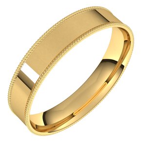 14K Yellow 4 mm Milgrain Flat Comfort Fit Band Size 8 - Siddiqui Jewelers