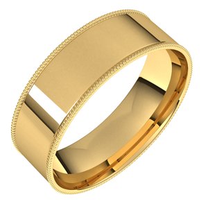 14K Yellow 6 mm Milgrain Flat Comfort Fit Band Size 9 - Siddiqui Jewelers