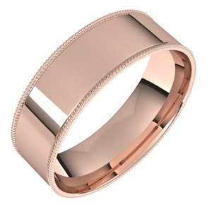 14K Rose 6 mm Milgrain Flat Comfort Fit Band Size 9 - Siddiqui Jewelers