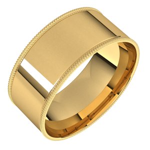 14K Yellow 8 mm Milgrain Flat Comfort Fit Band Size 10.5 - Siddiqui Jewelers
