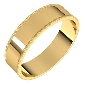 14K Yellow 5 mm Milgrain Flat Comfort Fit Band Size 10 - Siddiqui Jewelers