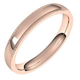 14K Rose 3 mm Rope Half Round Comfort Fit Band Size 10 - Siddiqui Jewelers