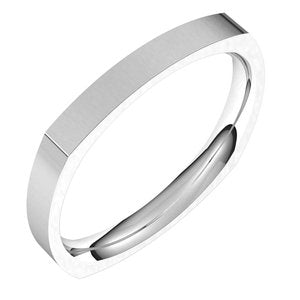 14K White 2.5 mm Square Comfort Fit Band Size 7 - Siddiqui Jewelers