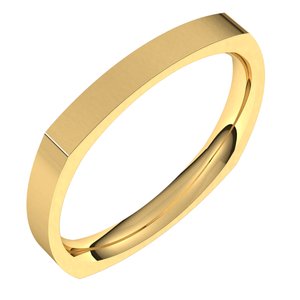 14K Yellow 2.5 mm Square Comfort Fit Band Size 4 - Siddiqui Jewelers