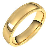 14K Yellow 5 mm Rope Half Round Comfort Fit Band Size 8.5 - Siddiqui Jewelers