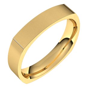 14K Yellow 4 mm Square Comfort Fit Band Size 10 - Siddiqui Jewelers