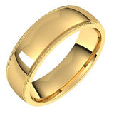 14K Yellow 6 mm Rope Half Round Comfort Fit Band Size 9 - Siddiqui Jewelers
