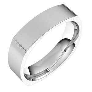 Sterling Silver 5 mm Square Comfort Fit Band Size 8 - Siddiqui Jewelers