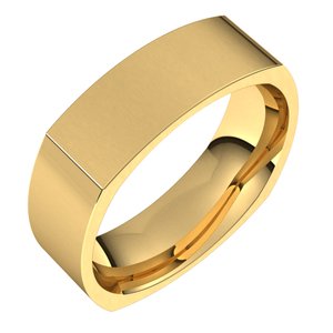 14K Yellow 6 mm Square Comfort Fit Band Size 9.5 - Siddiqui Jewelers