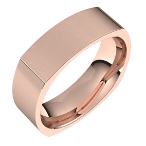 10K Rose 6 mm Square Comfort Fit Band Size 10 - Siddiqui Jewelers